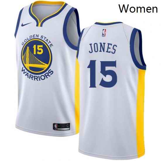 Womens Nike Golden State Warriors 15 Damian Jones Swingman White Home NBA Jersey Association Edition